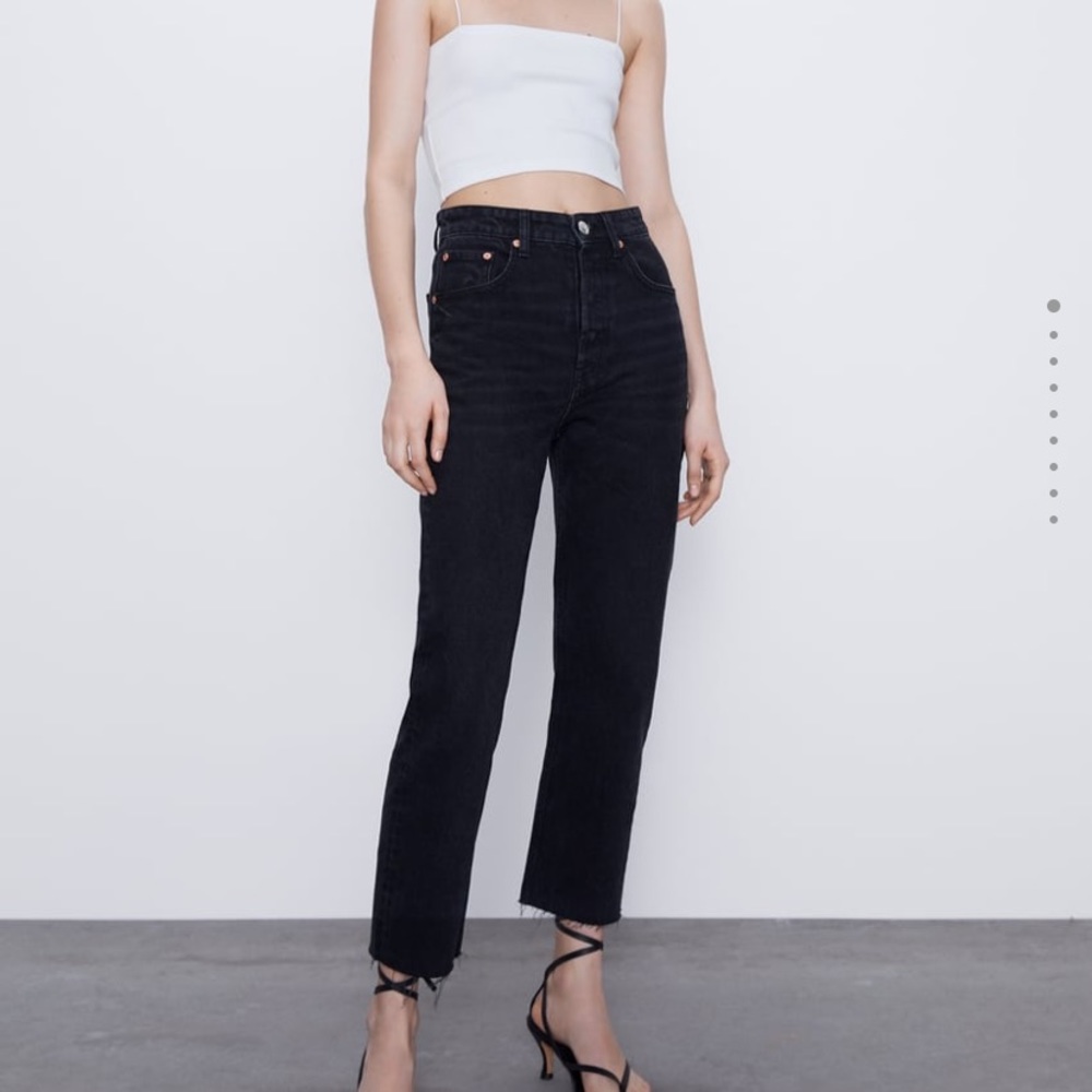 Zara High-Rise Straight Leg Jeans